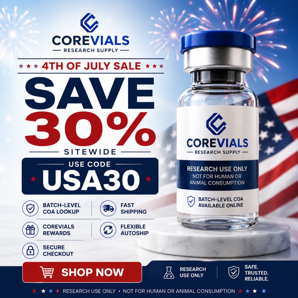 CoreVials 4th of July Sale — Save 30% sitewide with code USA30